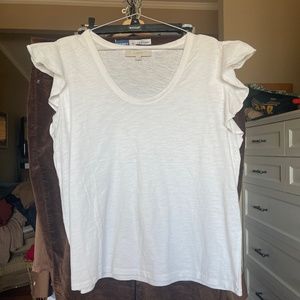 Loft White flutter sleeve T-shirt